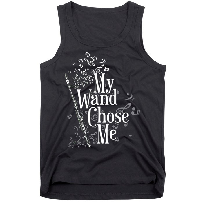 My Wand Chose Me Flutist Gifts Music Flute Tank Top