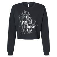 My Wand Chose Me Flutist Gifts Music Flute Cropped Pullover Crew