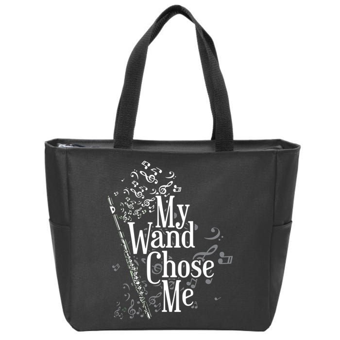 My Wand Chose Me Flutist Gifts Music Flute Zip Tote Bag