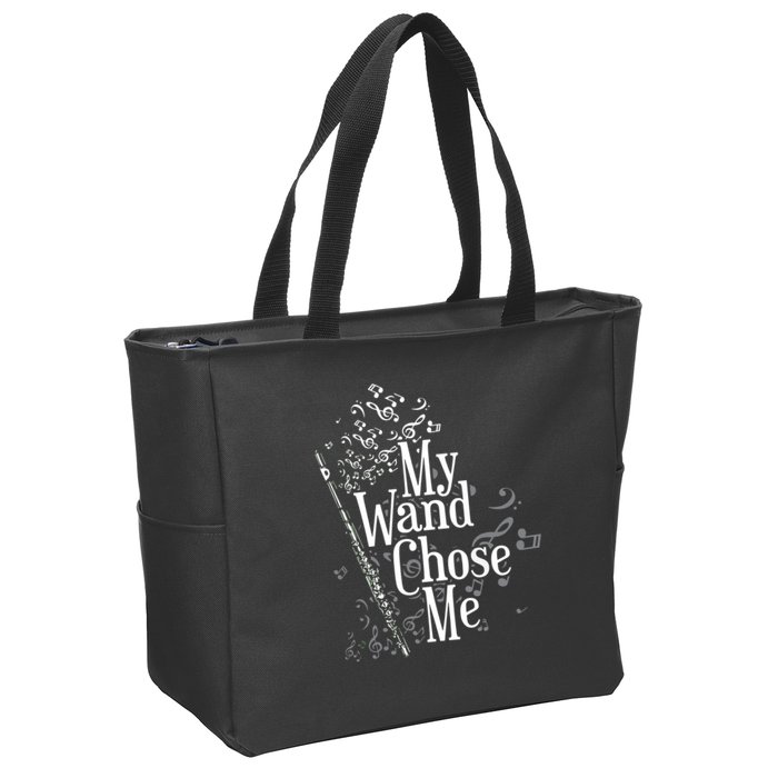My Wand Chose Me Flutist Gifts Music Flute Zip Tote Bag