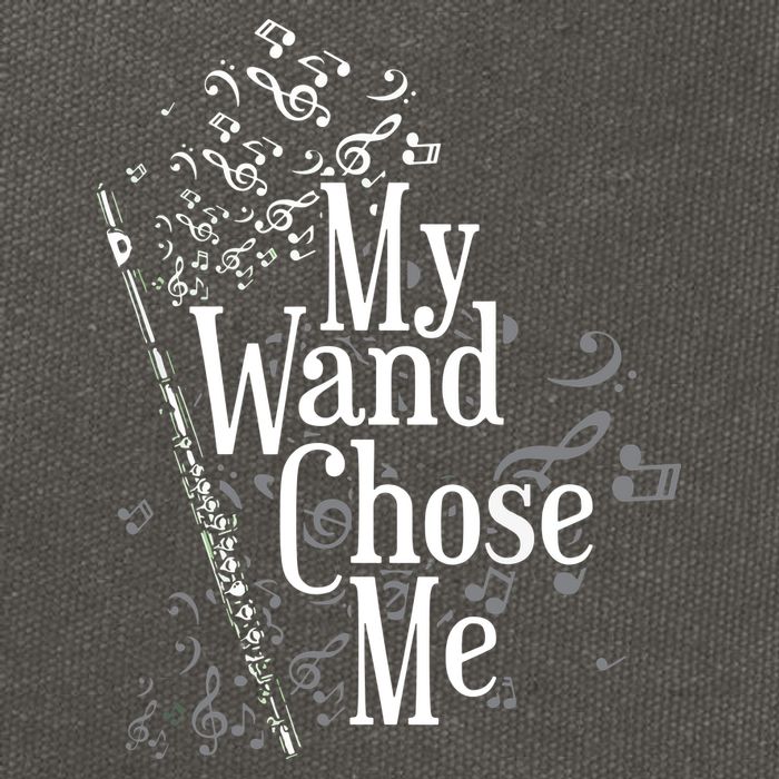 My Wand Chose Me Flutist Gifts Music Flute Cotton Canvas Backpack