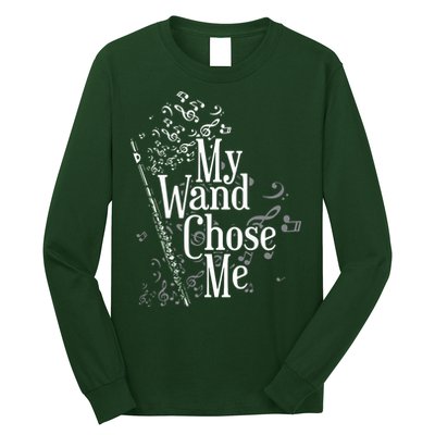 My Wand Chose Me Flutist Gifts Music Flute Long Sleeve Shirt