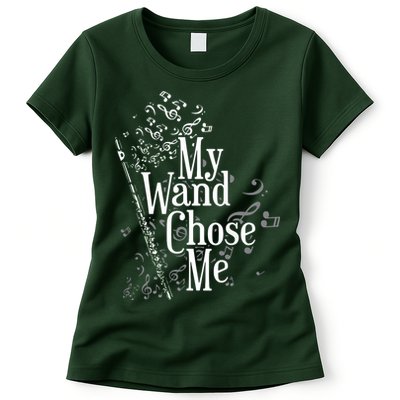 My Wand Chose Me Flutist Gifts Music Flute Womens T-Shirt
