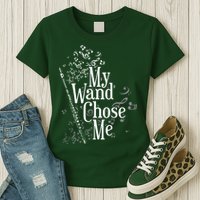My Wand Chose Me Flutist Gifts Music Flute Womens T-Shirt