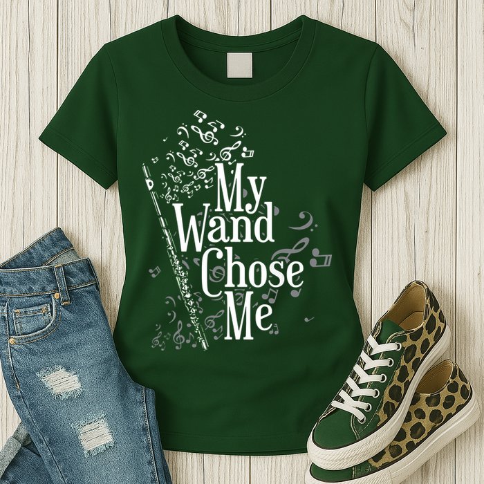 My Wand Chose Me Flutist Gifts Music Flute Womens T-Shirt