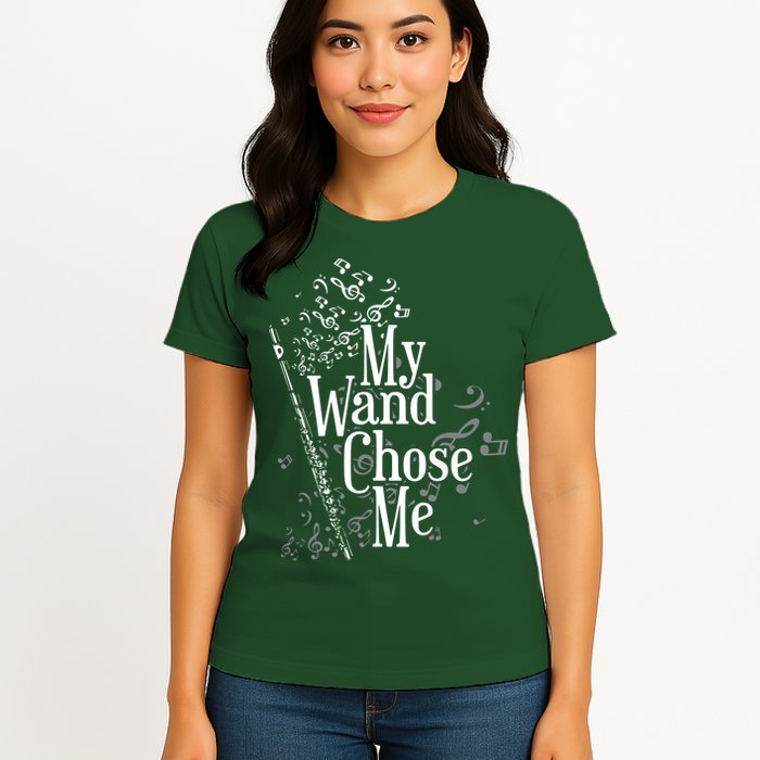 My Wand Chose Me Flutist Gifts Music Flute Womens T-Shirt