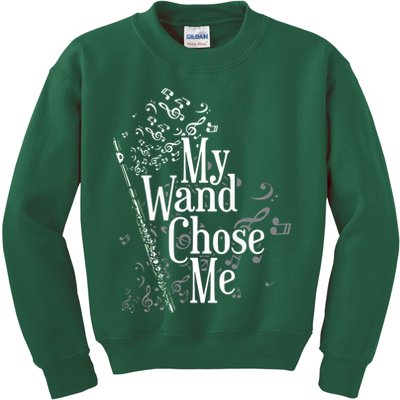 My Wand Chose Me Flutist Gifts Music Flute Kids Sweatshirt