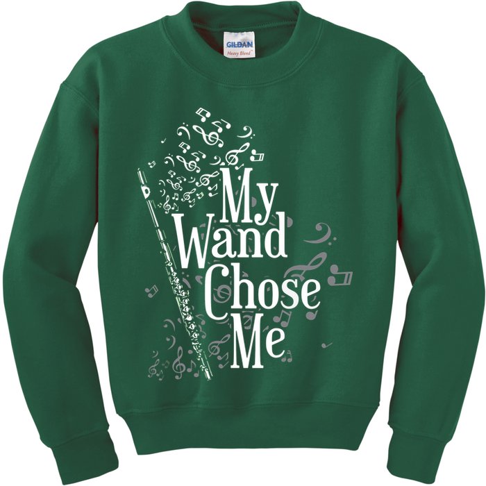 My Wand Chose Me Flutist Gifts Music Flute Kids Sweatshirt