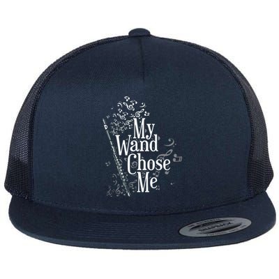 My Wand Chose Me Flutist Gifts Music Flute Flat Bill Trucker Hat