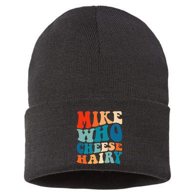 Mike Who Cheese Hairy Meme Adult Social Media Joke Funny Sustainable Knit Beanie