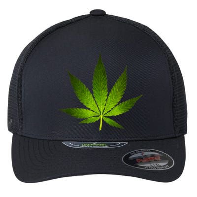 Majestic Weed Cannabis Plant Leaf Silhouette Flexfit Unipanel Trucker Cap