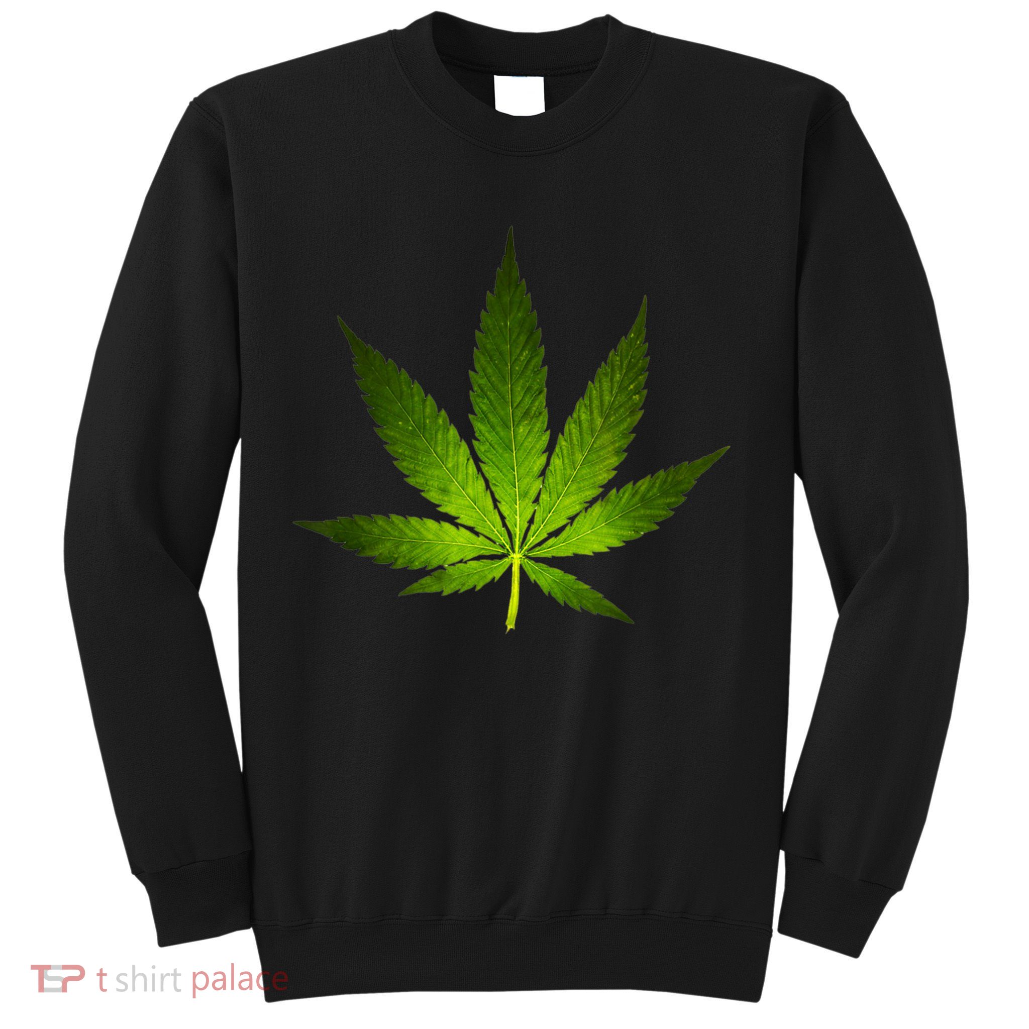 Majestic Weed Cannabis Plant Leaf Silhouette Sweatshirt