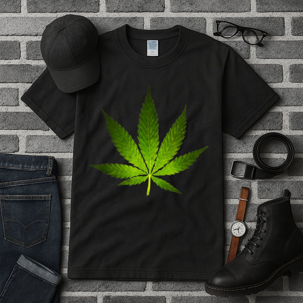 Majestic Weed Cannabis Plant Leaf Silhouette Tall T-Shirt