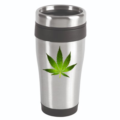 Majestic Weed Cannabis Plant Leaf Silhouette 16oz Travel Tumbler