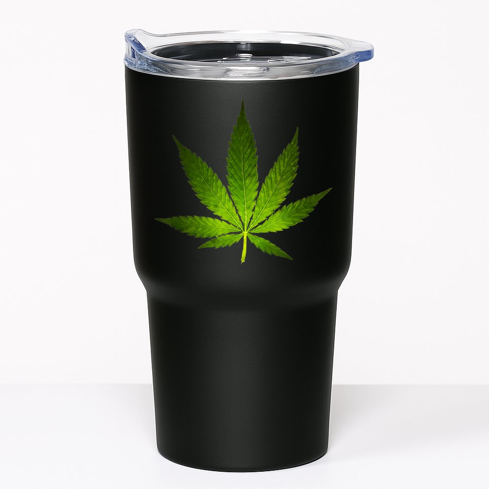Majestic Weed Cannabis Plant Leaf Silhouette Tumbler