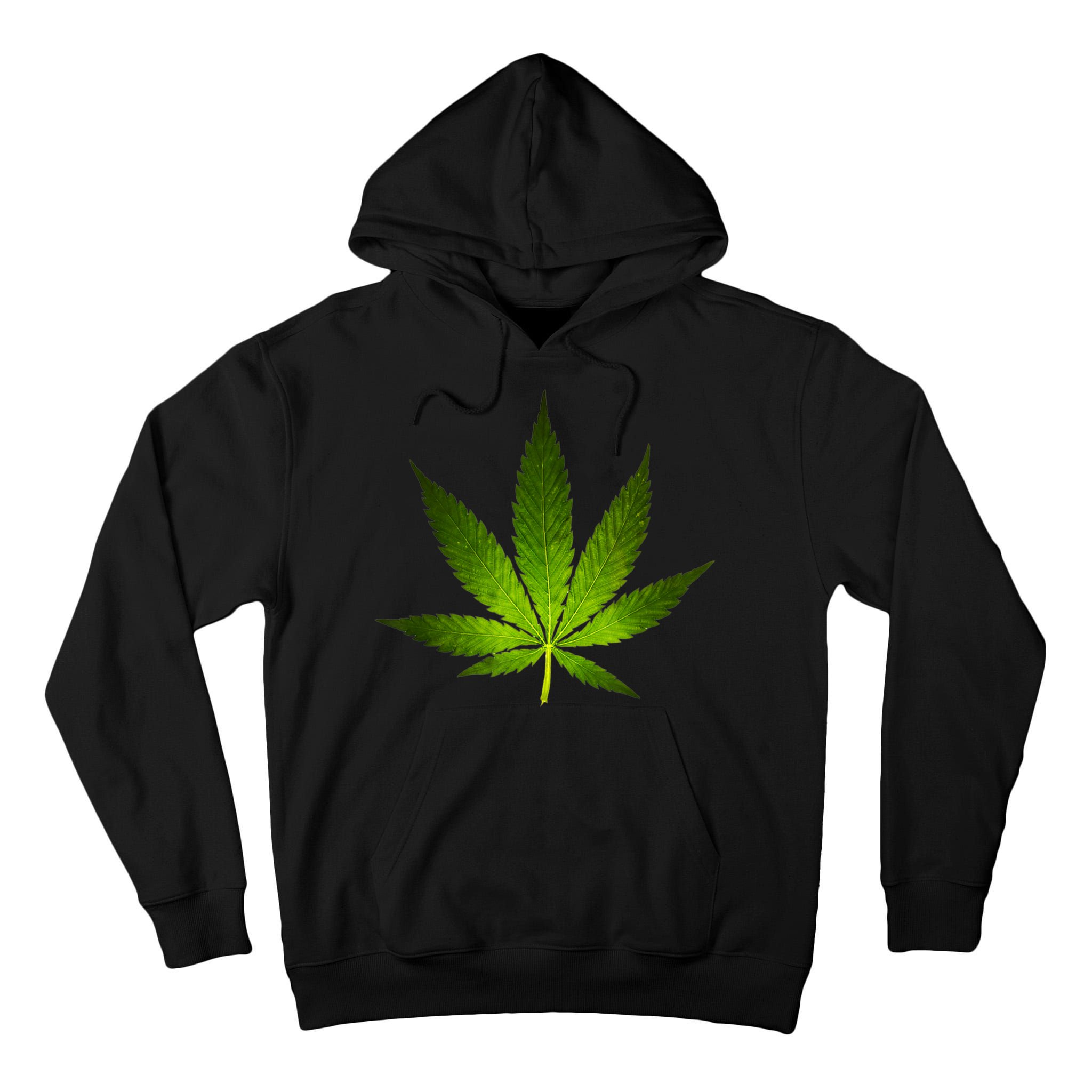 Majestic Weed Cannabis Plant Leaf Silhouette Tall Hoodie