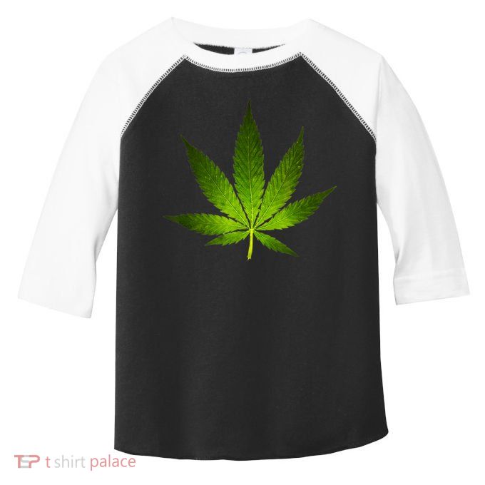 Majestic Weed Cannabis Plant Leaf Silhouette Toddler Fine Jersey T-Shirt