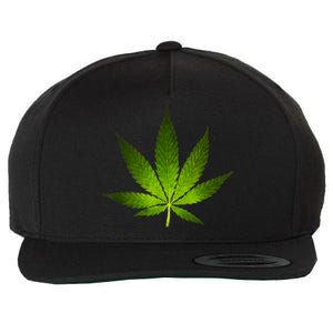 Majestic Weed Cannabis Plant Leaf Silhouette Wool Snapback Cap