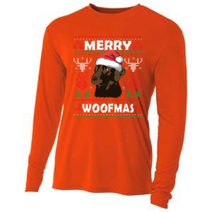 Merry Woofmas Chocolate Lab Santa Claus Dog Christmas Gift Cooling Performance Long Sleeve Crew