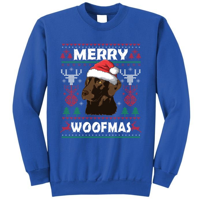 Merry Woofmas Chocolate Lab Santa Claus Dog Christmas Gift Sweatshirt