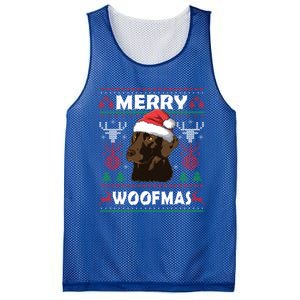 Merry Woofmas Chocolate Lab Santa Claus Dog Christmas Gift Mesh Reversible Basketball Jersey Tank