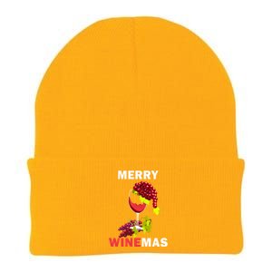 Merry Winemas Cute Grapes Santa Hat Wine Glass Christmas Gift Knit Cap Winter Beanie