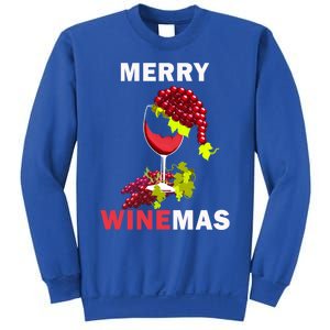 Merry Winemas Cute Grapes Santa Hat Wine Glass Christmas Gift Sweatshirt