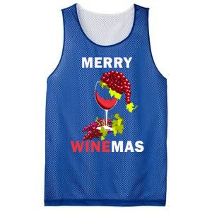 Merry Winemas Cute Grapes Santa Hat Wine Glass Christmas Gift Mesh Reversible Basketball Jersey Tank