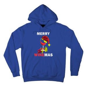 Merry Winemas Cute Grapes Santa Hat Wine Glass Christmas Gift Tall Hoodie