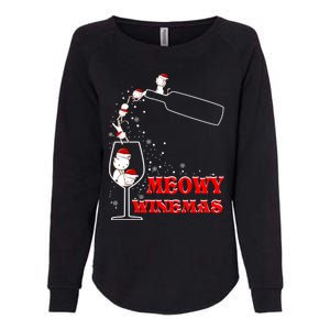 Meowy Winemas Cats Sparkling Wine Glass Cute Christmas Gift Womens California Wash Sweatshirt