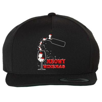 Meowy Winemas Cats Sparkling Wine Glass Cute Christmas Gift Wool Snapback Cap