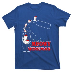 Meowy Winemas Cats Sparkling Wine Glass Cute Christmas Gift T-Shirt