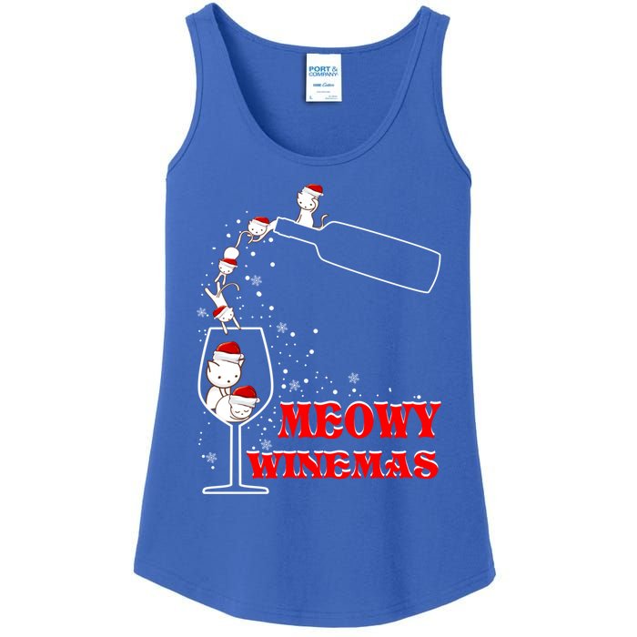 Meowy Winemas Cats Sparkling Wine Glass Cute Christmas Gift Ladies Essential Tank