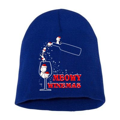 Meowy Winemas Cats Sparkling Wine Glass Cute Christmas Gift Short Acrylic Beanie