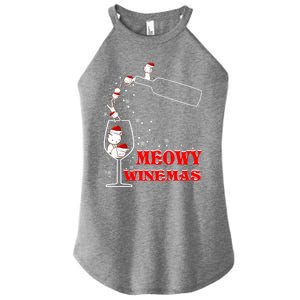 Meowy Winemas Cats Sparkling Wine Glass Cute Christmas Gift Women's Perfect Tri Rocker Tank