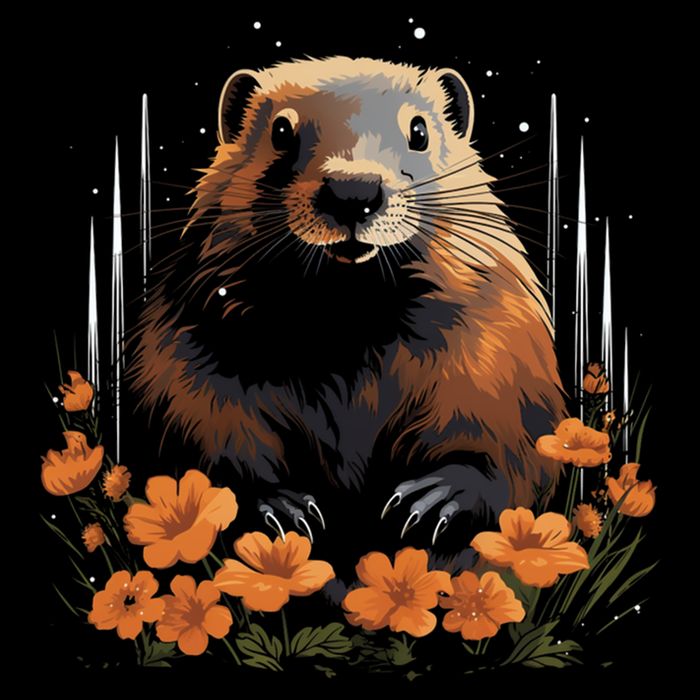 Marmot Wildlife Colorful Marmot Lover Wildlife Animal Gift Doggie Tank