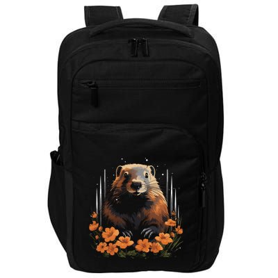 Marmot Wildlife Colorful Marmot Lover Wildlife Animal Gift Impact Tech Backpack
