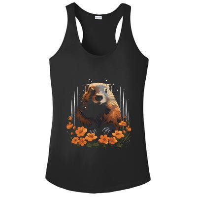 Marmot Wildlife Colorful Marmot Lover Wildlife Animal Gift Ladies PosiCharge Competitor Racerback Tank