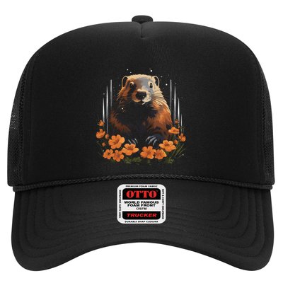 Marmot Wildlife Colorful Marmot Lover Wildlife Animal Gift Trucker Hat