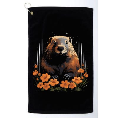 Marmot Wildlife Colorful Marmot Lover Wildlife Animal Gift Golf Towel
