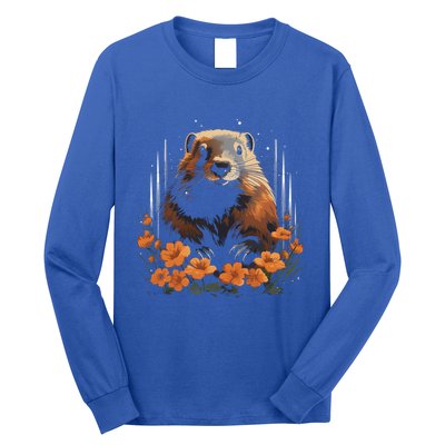 Marmot Wildlife Colorful Marmot Lover Wildlife Animal Gift Long Sleeve Shirt