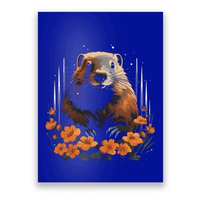 Marmot Wildlife Colorful Marmot Lover Wildlife Animal Gift Poster