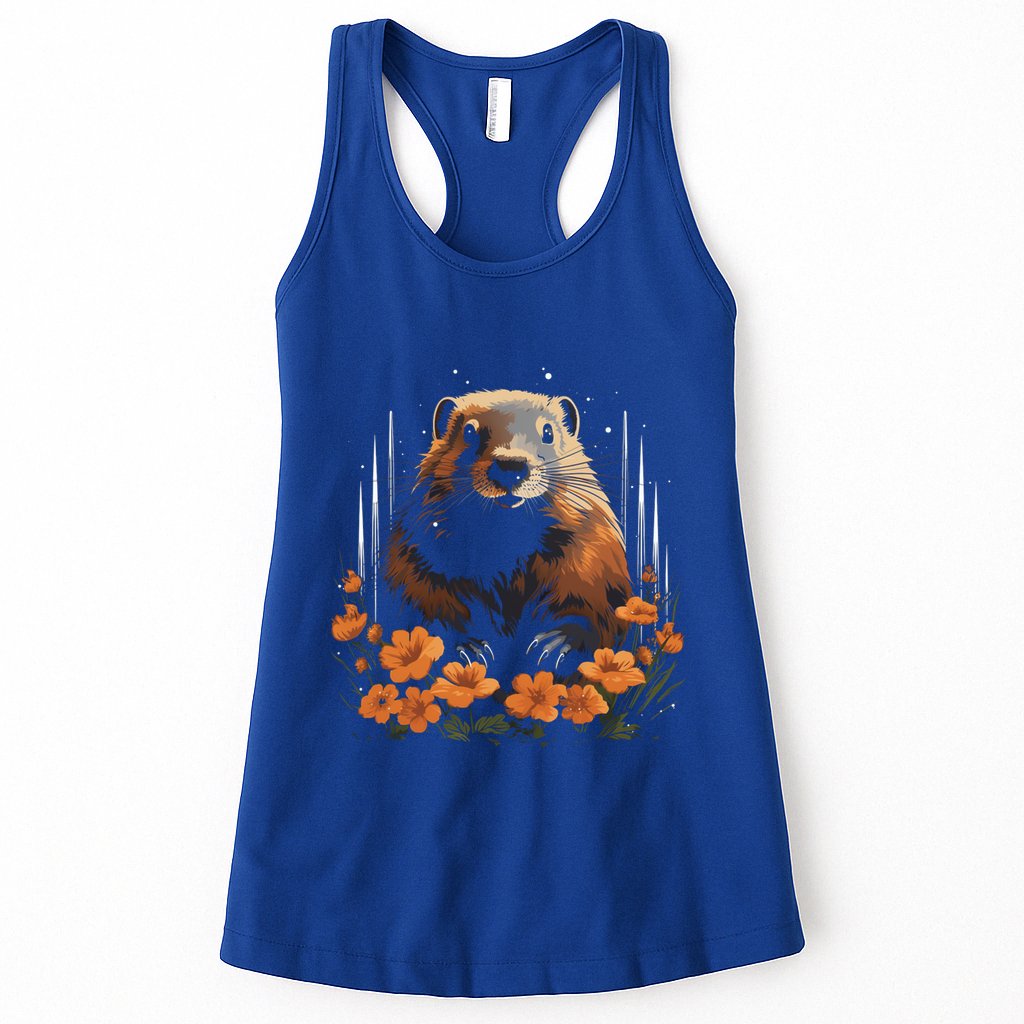 Marmot Wildlife Colorful Marmot Lover Wildlife Animal Gift Womens Tank Top