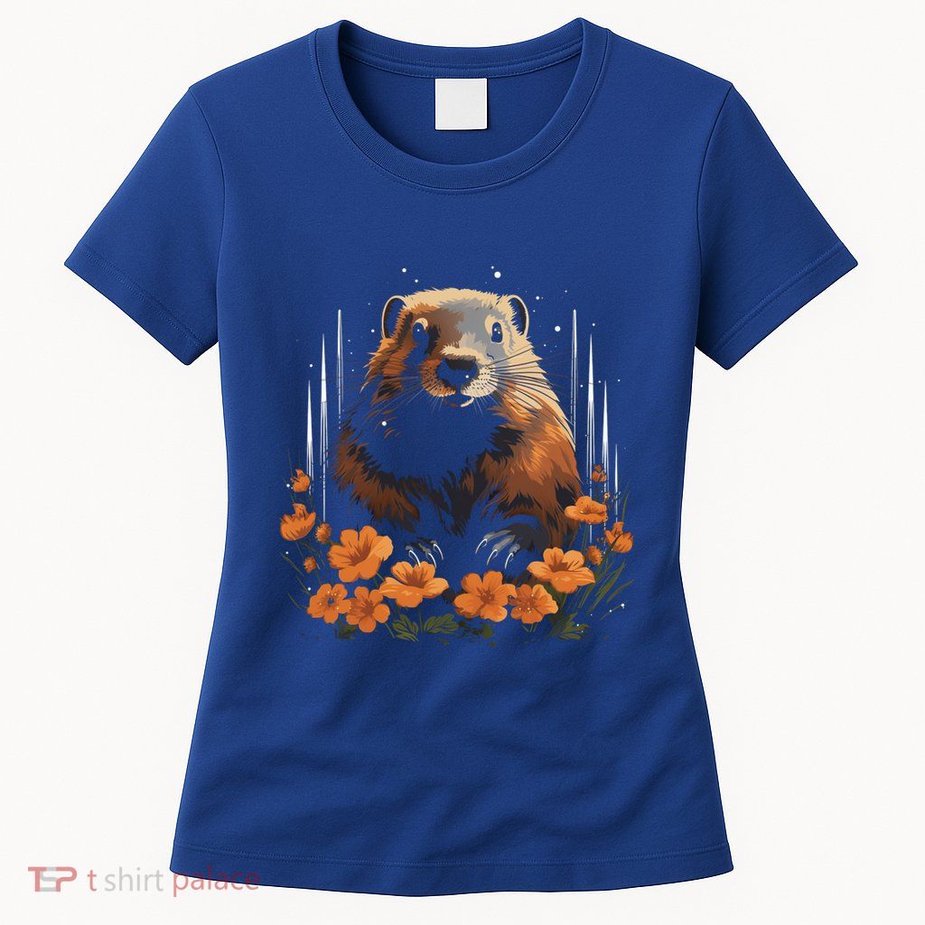 Marmot Wildlife Colorful Marmot Lover Wildlife Animal Gift Womens T-Shirt