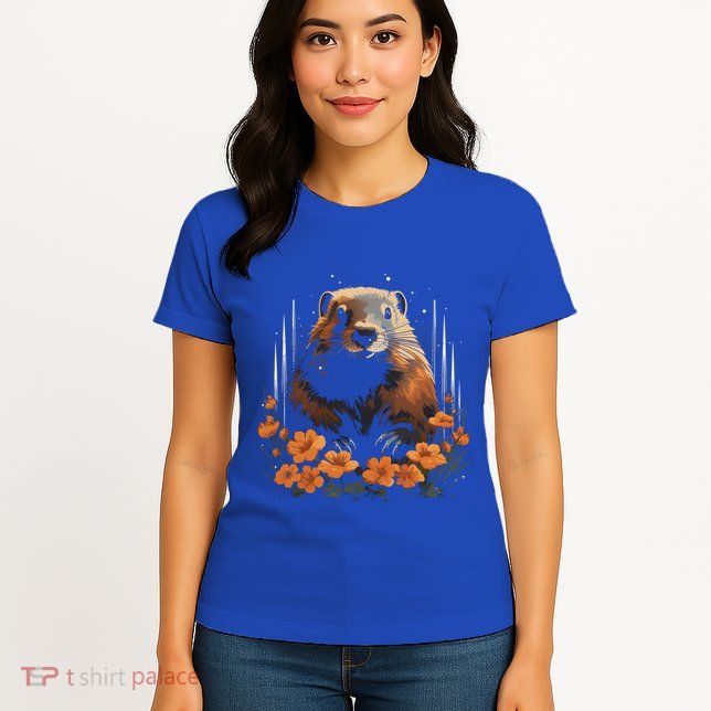 Marmot Wildlife Colorful Marmot Lover Wildlife Animal Gift Womens T-Shirt