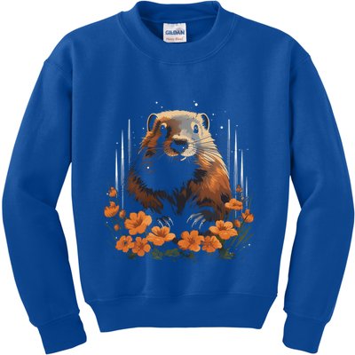 Marmot Wildlife Colorful Marmot Lover Wildlife Animal Gift Kids Sweatshirt