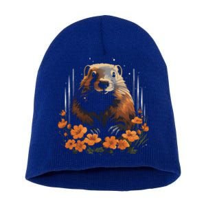 Marmot Wildlife Colorful Marmot Lover Wildlife Animal Gift Short Acrylic Beanie