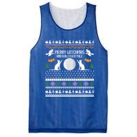 Merry Witchmas Cat Ugly Christmas Gift Mesh Reversible Basketball Jersey Tank