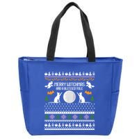 Merry Witchmas Cat Ugly Christmas Gift Zip Tote Bag