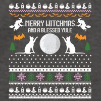 Merry Witchmas Cat Ugly Christmas Gift Vector Backpack